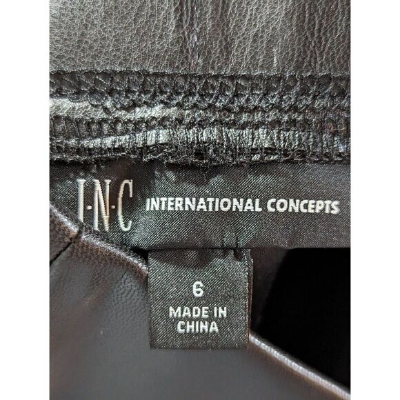 I.N.C. International Concepts Women's Size 6 Faux Leather Pants - Picture 2 of 5